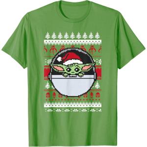 image:imageStar Wars The Mandalorian Grogu Ugly Christmas Sweater TShirtGrass Green