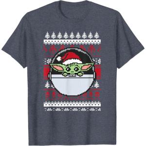 image:imageStar Wars The Mandalorian Grogu Ugly Christmas Sweater TShirtHeather Blue