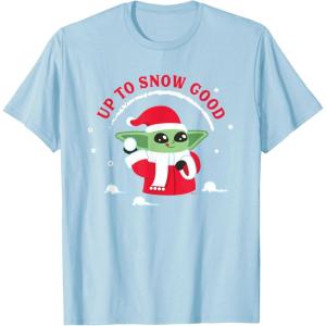 image:imageStar Wars The Mandalorian Grogu Up to Snow Good Holiday TShirtBaby Blue