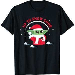 image:imageStar Wars The Mandalorian Grogu Up to Snow Good Holiday TShirtBlack