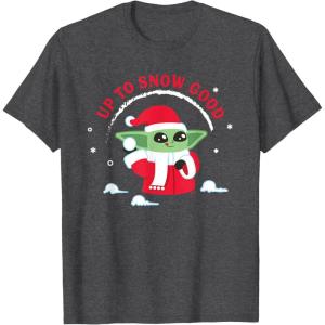 image:imageStar Wars The Mandalorian Grogu Up to Snow Good Holiday TShirtDark Heather Grey