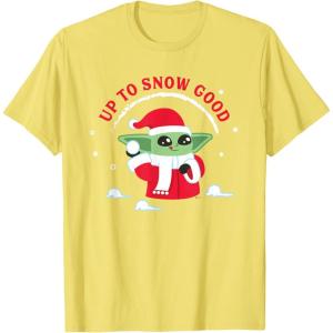 image:imageStar Wars The Mandalorian Grogu Up to Snow Good Holiday TShirtLemon Yellow