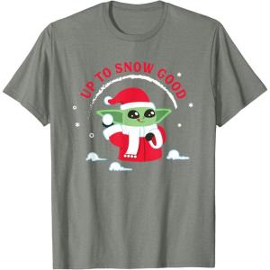 image:imageStar Wars The Mandalorian Grogu Up to Snow Good Holiday TShirtOlive Heather