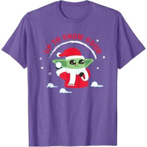 image:imageStar Wars The Mandalorian Grogu Up to Snow Good Holiday TShirtPurple Heather