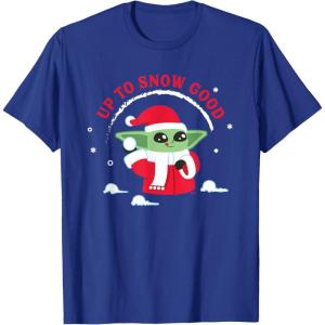 image:imageStar Wars The Mandalorian Grogu Up to Snow Good Holiday TShirtRoyal Blue