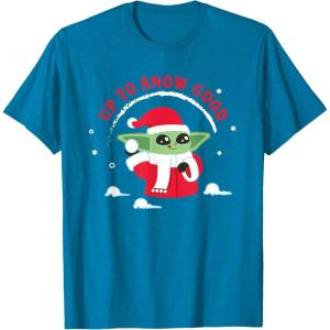 image:imageStar Wars The Mandalorian Grogu Up to Snow Good Holiday TShirtSapphire Blue