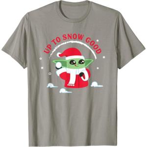 image:imageStar Wars The Mandalorian Grogu Up to Snow Good Holiday TShirtSlate Grey