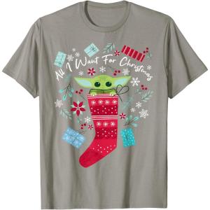image:imageStar Wars The Mandalorian The Child All I Want For Christmas TShirtSlate Grey