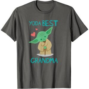 image:imageStar Wars Yoda Best Grandma Yoda Chibi Portrait Mothers Day TShirtAsphalt Grey