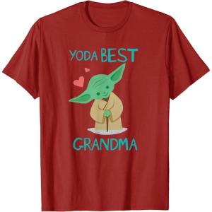 image:imageStar Wars Yoda Best Grandma Yoda Chibi Portrait Mothers Day TShirtCranberry Red