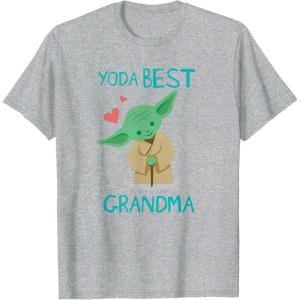 image:imageStar Wars Yoda Best Grandma Yoda Chibi Portrait Mothers Day TShirtHeather Grey