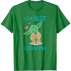 image:imageStar Wars Yoda Best Grandma Yoda Chibi Portrait Mothers Day TShirtKelly Green
