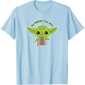 image:imageStar Wars Yoda Cute Christmas Holiday Be Merry You Will TShirtBaby Blue