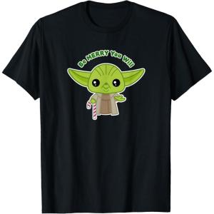 image:imageStar Wars Yoda Cute Christmas Holiday Be Merry You Will TShirtBlack