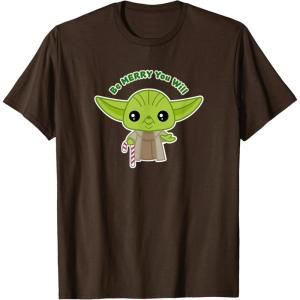 image:imageStar Wars Yoda Cute Christmas Holiday Be Merry You Will TShirtBrown