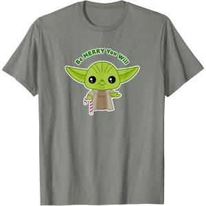 image:imageStar Wars Yoda Cute Christmas Holiday Be Merry You Will TShirtOlive Heather