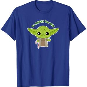 image:imageStar Wars Yoda Cute Christmas Holiday Be Merry You Will TShirtRoyal Blue