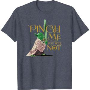 image:imageStar Wars Yoda Pinch Me You Will Not TShirtHeather Blue