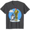 image:imageStar Wars Christmas C3PO amp R2D2 Snow Globe TShirtDark Heather Grey