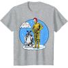 image:imageStar Wars Christmas C3PO amp R2D2 Snow Globe TShirtHeather Grey
