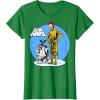 image:imageStar Wars Christmas C3PO amp R2D2 Snow Globe TShirtKelly Green
