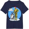 image:imageStar Wars Christmas C3PO amp R2D2 Snow Globe TShirtNavy Blue