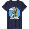 image:imageStar Wars Christmas C3PO amp R2D2 Snow Globe TShirtNavy Blue