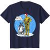 image:imageStar Wars Christmas C3PO amp R2D2 Snow Globe TShirtNavy Blue