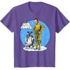 image:imageStar Wars Christmas C3PO amp R2D2 Snow Globe TShirtPurple Heather