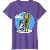 image:imageStar Wars Christmas C3PO amp R2D2 Snow Globe TShirtPurple Heather