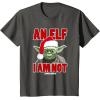 image:imageStar Wars Classic Christmas An Elf I Am Not Yoda Portrait TShirtAsphalt Grey