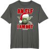 image:imageStar Wars Classic Christmas An Elf I Am Not Yoda Portrait TShirtAsphalt Grey