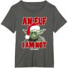 image:imageStar Wars Classic Christmas An Elf I Am Not Yoda Portrait TShirtAsphalt Grey