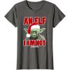 image:imageStar Wars Classic Christmas An Elf I Am Not Yoda Portrait TShirtAsphalt Grey
