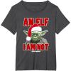 image:imageStar Wars Classic Christmas An Elf I Am Not Yoda Portrait TShirtDark Heather Grey
