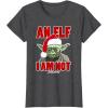 image:imageStar Wars Classic Christmas An Elf I Am Not Yoda Portrait TShirtDark Heather Grey