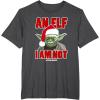 image:imageStar Wars Classic Christmas An Elf I Am Not Yoda Portrait TShirtDark Heather Grey
