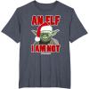 image:imageStar Wars Classic Christmas An Elf I Am Not Yoda Portrait TShirtHeather Blue