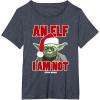 image:imageStar Wars Classic Christmas An Elf I Am Not Yoda Portrait TShirtHeather Blue