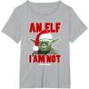 image:imageStar Wars Classic Christmas An Elf I Am Not Yoda Portrait TShirtHeather Grey