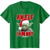 image:imageStar Wars Classic Christmas An Elf I Am Not Yoda Portrait TShirtKelly Green