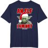 image:imageStar Wars Classic Christmas An Elf I Am Not Yoda Portrait TShirtNavy Blue