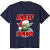image:imageStar Wars Classic Christmas An Elf I Am Not Yoda Portrait TShirtNavy Blue