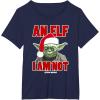 image:imageStar Wars Classic Christmas An Elf I Am Not Yoda Portrait TShirtNavy Blue