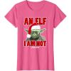 image:imageStar Wars Classic Christmas An Elf I Am Not Yoda Portrait TShirtPink Heather
