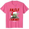 image:imageStar Wars Classic Christmas An Elf I Am Not Yoda Portrait TShirtPink Heather
