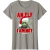 image:imageStar Wars Classic Christmas An Elf I Am Not Yoda Portrait TShirtSlate Grey