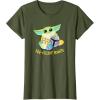 image:imageStar Wars The Mandalorian Grogu Easter Egg Cellent Bounty TShirtOlive Green