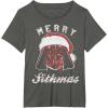 image:imageStar Wars Vader Christmas Merry Sithmas Candy Cane Script TShirtAsphalt Grey