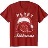 image:imageStar Wars Vader Christmas Merry Sithmas Candy Cane Script TShirtCranberry Red